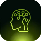 Icono de neurometáforas - Cerebro con ondas neuronales